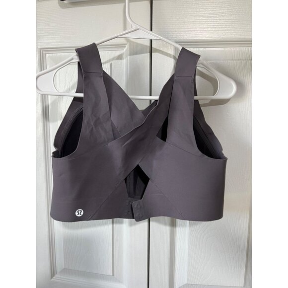 Lululemon Purple Sports Bra 36E Adjustable Crossback Straps Nylon Blend - Picture 3 of 7